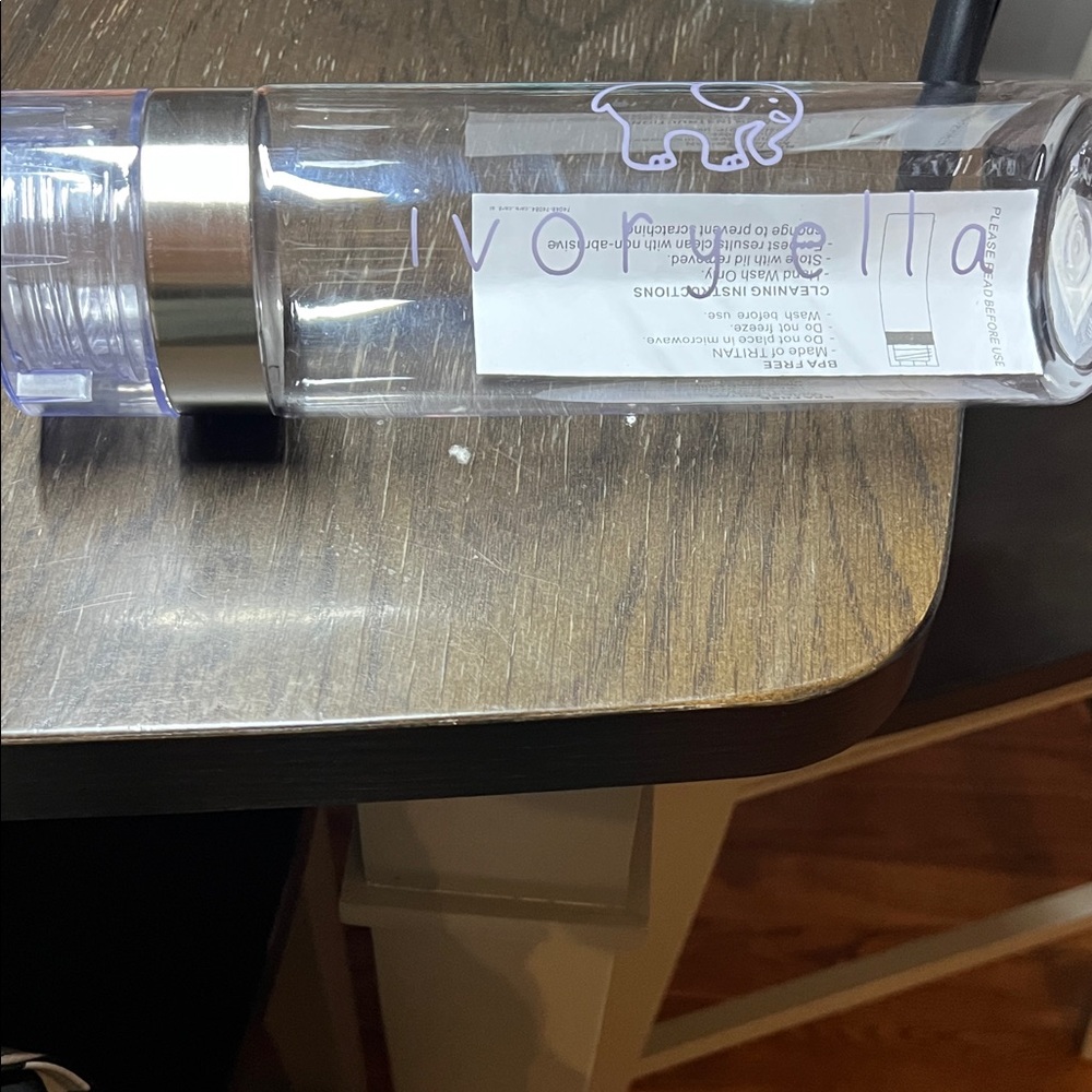 Ivory Ella Transparent Bottle with Lavender Elephant